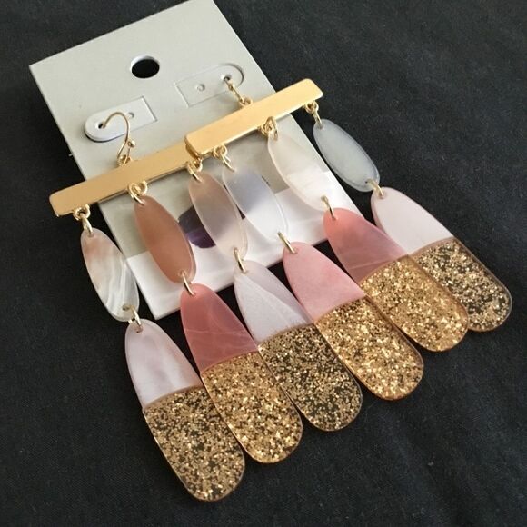 BP. Sparkle Resin Mobile Drop Earrings (G1) - Picture 3 of 5